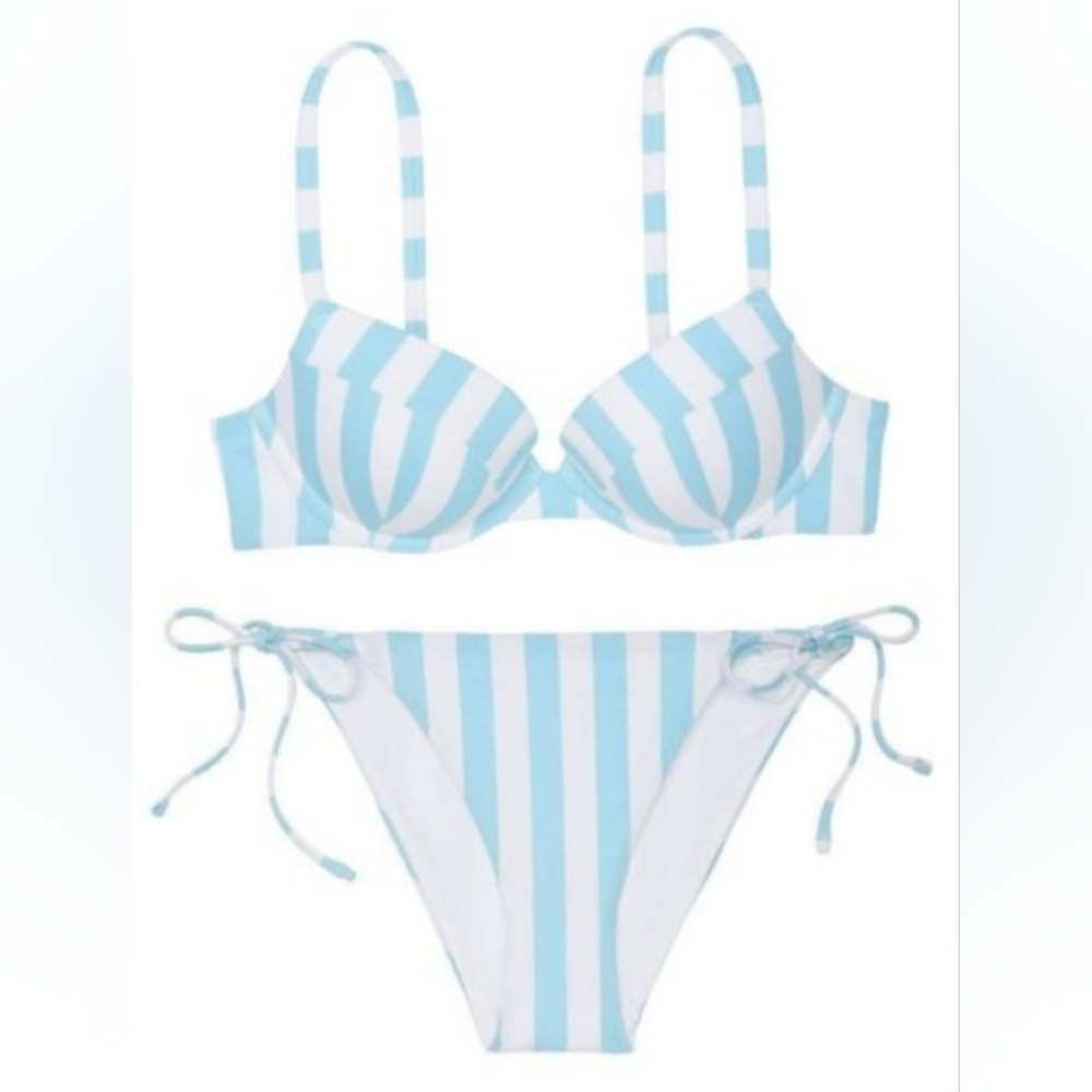 38D/XXL VS Swim Sexy Tee Side Tie Cheeky Bikini Set Tropical Island Getaway